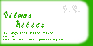 vilmos milics business card